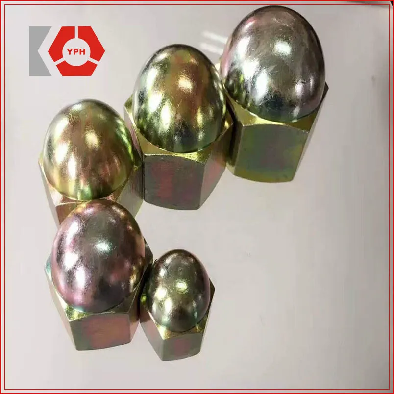 DIN 1587 Stainless Steel Hex Cap Nut Yellow Zinc Plated