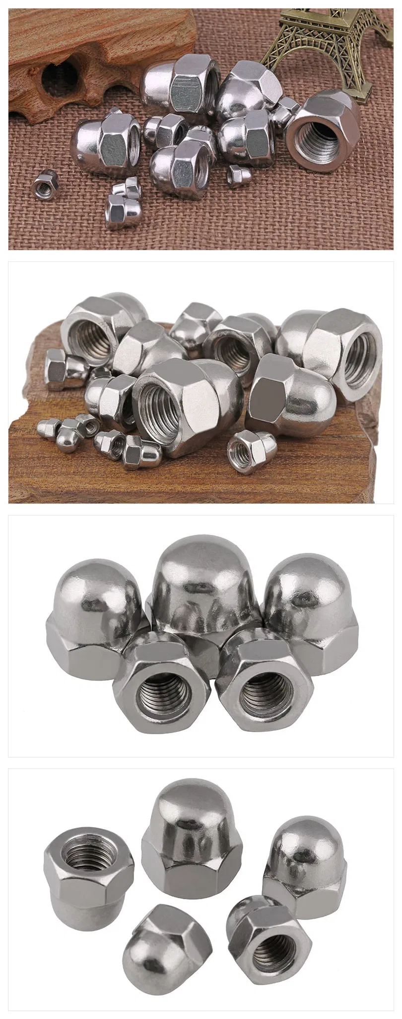 Galvanized, Brass & Stainless Steel DIN 1587 Dome Nuts
