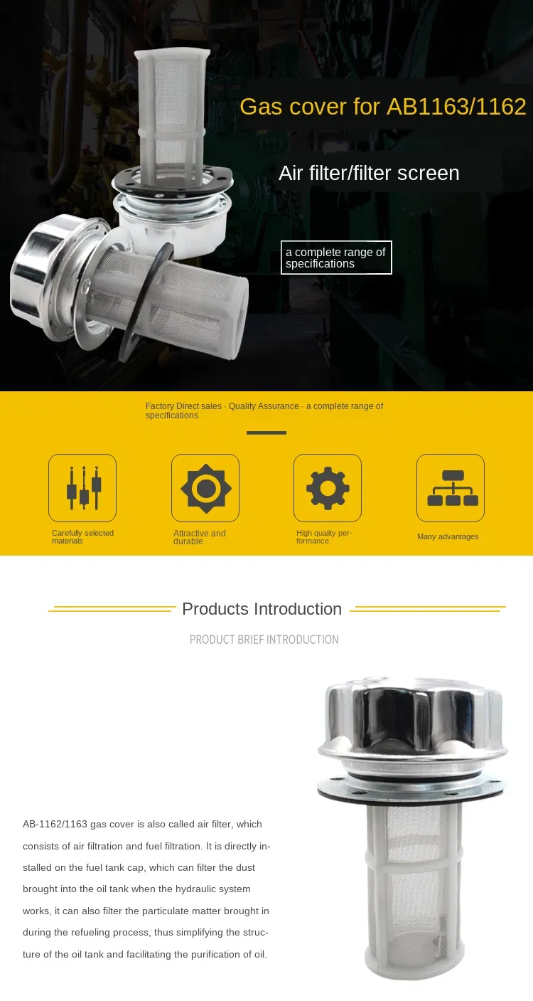Hydraulic Station Accessories Fuel Port Ab-1163 Ab-1162 Injection Molding Machine Accessories Fuel Port Filter